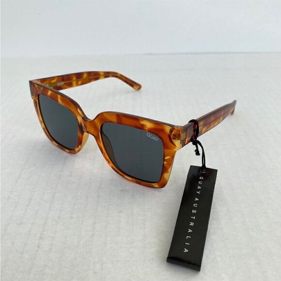 Quay Australia NWT Icy Sunglasses Orange Tortoise/Green Lens main image 6